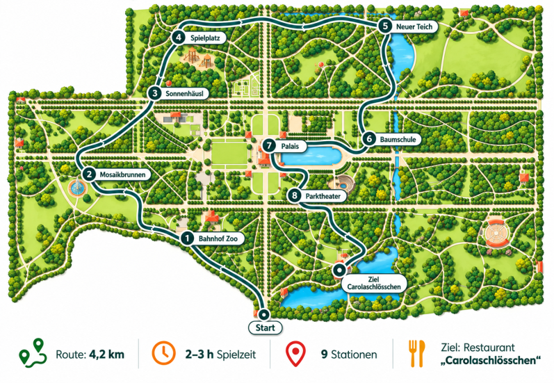 Route Stadtspiel Großer Garten